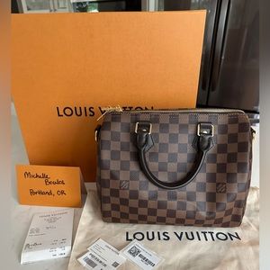 SOLD Louis Vuitton Speedy B 25 in Damier Ebene